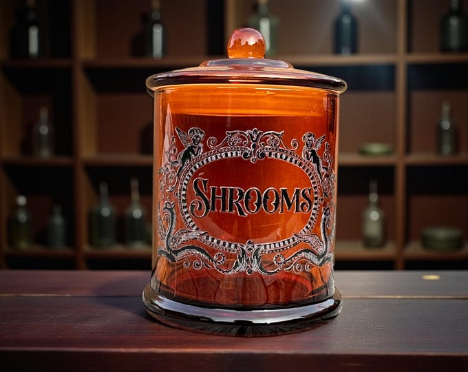 Shrooms Large Glass apothecary jar