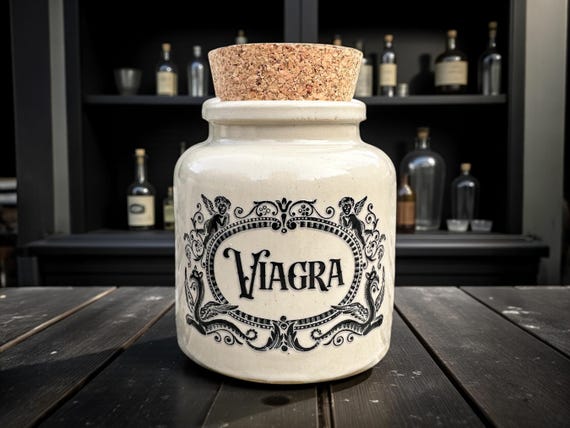 Viagra stoneware apothecary jar