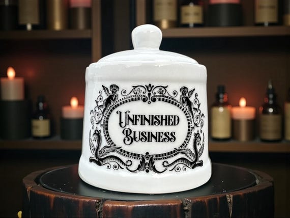 Unfinished Buisness Ceramic Jar | Funny Statement Storage | Humorous Home Decor | Novelty Gift