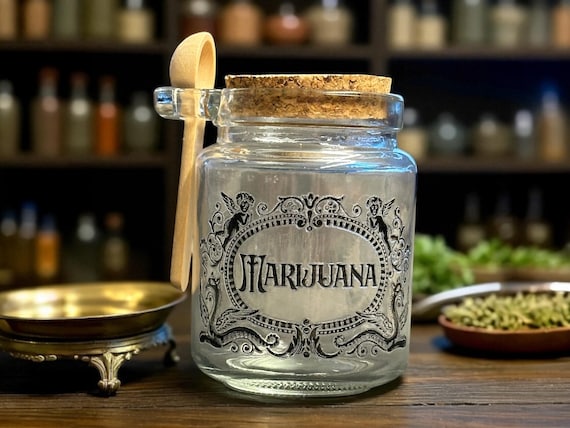 Marijuana small glass jar