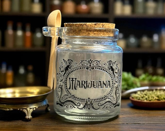 Marijuana small glass jar