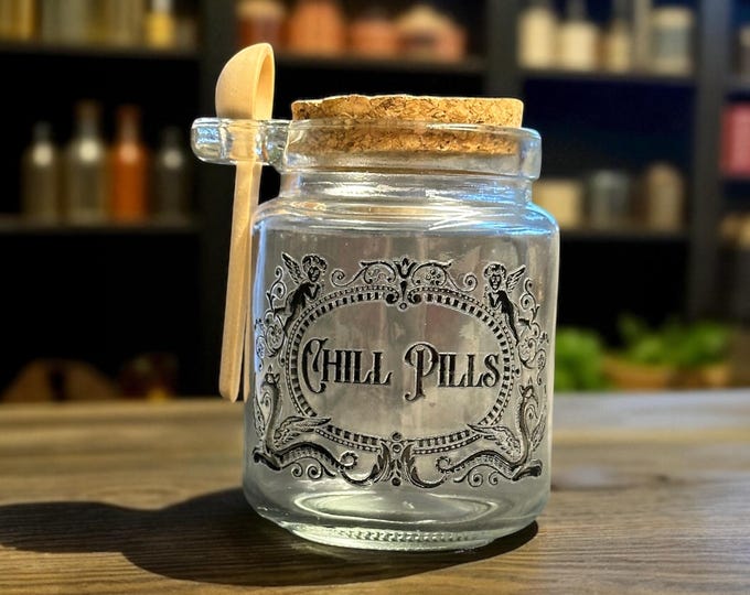 Chill pills small glass jar