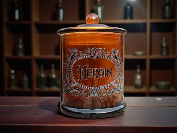Heroin Large Glass apothecary jar