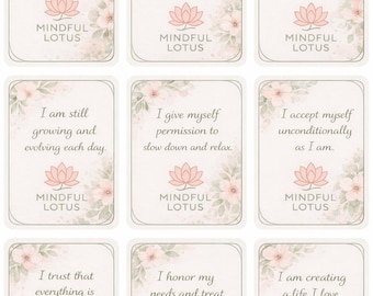 Mindful Lotus Affirmation Cards - Set  1