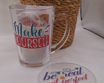 CLEARANE - Positivi-Tea Gift Set: Affirmation Mug, Coaster & Treats