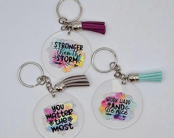 Lotus Affirmation Keyring: Mindful Positivity Gift