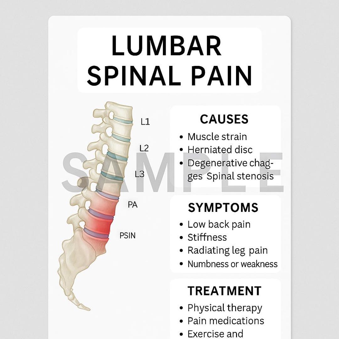 Lumbar Spine Pain Infographic – Printable Chart for NP Students ...