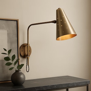 Brass Wall Sconce Mid Century Modern Wall Light Fixture Handmade Lighting for Home Decor Wall Lamp Kitchen