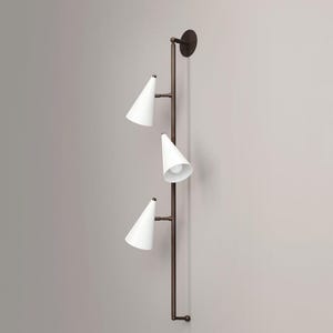 Modern Wall Sconce Brass Wall Lamp with White Cone Shades Mid Century Modern Wall Lamp Home Decor Lighting for Living Room and Hallway