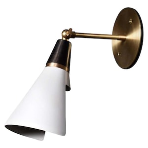 Modern Brass Wall Sconce Light Adjustable Cone Shade Sconce for Bedroom Wall Light For Living Room Wall Lamp Mid Century Style