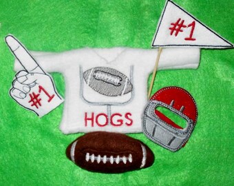ITH Elf Football Costume Machine Embroidery Design - 5 x 7 Hoop - Instant Download