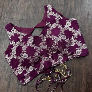 Wine Saree Lehenga Blouse Indian Silk Blouse Designer blouse Saree blouse Lehenga blouse Croptop blouse Party wear blouse trendy blouse
