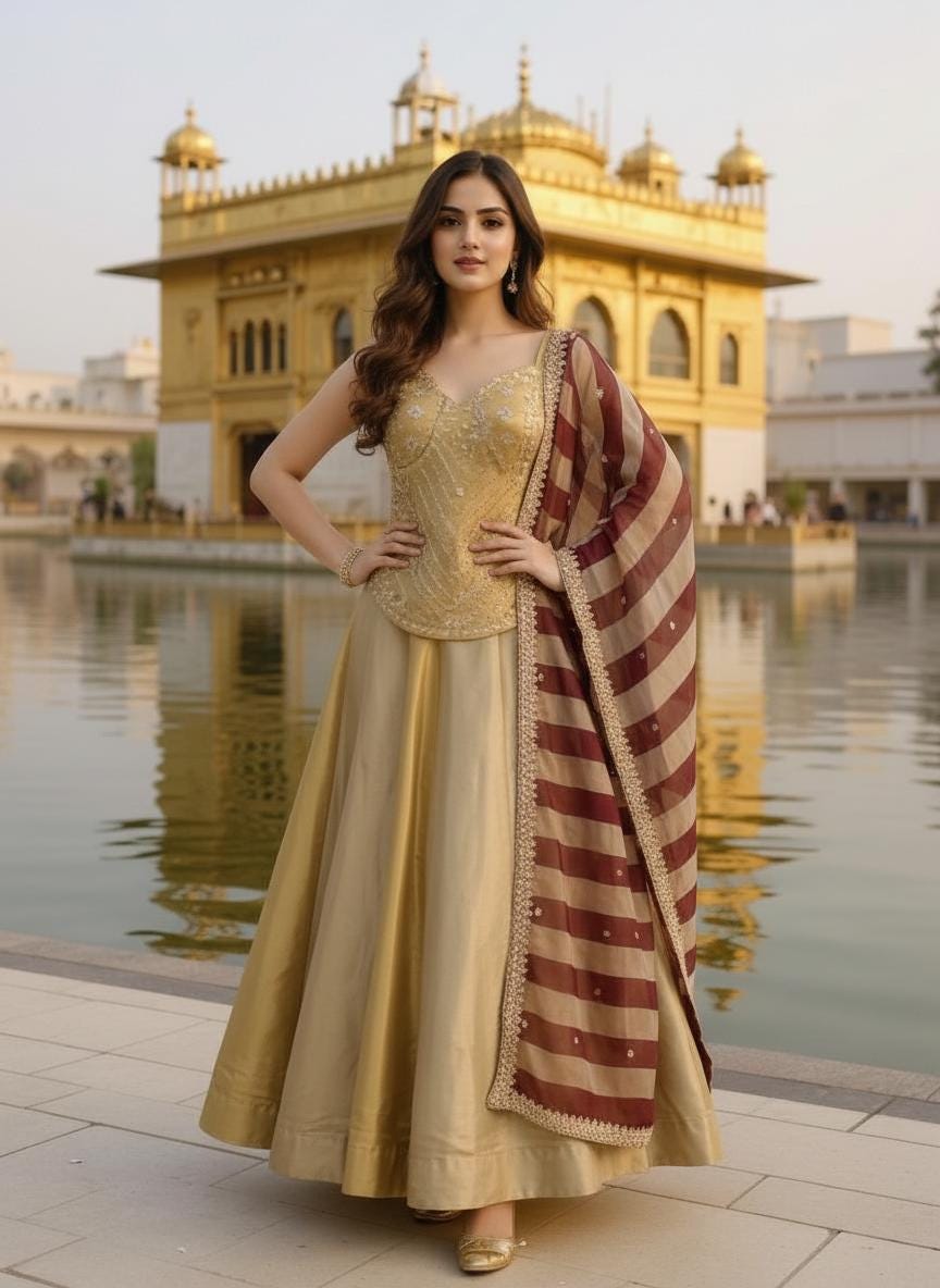 Corset style Pure Banarasi Silk Lehenga Choli Indian Wedding Ghaghra Outfit