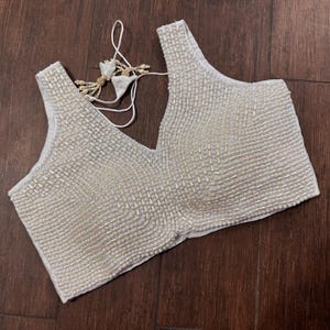 Designer Fully Droplet beaded Embroidered Blouse Saree Blouse Bollywood blouse Saree croptop blouse ready party wear blouse Lehenga blouse
