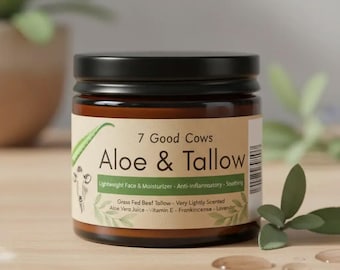 Aloe & Grass Fed Beef Tallow Face Moisturizer | 4oz | Free Shipping