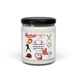 Baseball Home Run Scented Soy Candle, 9oz - Perfect Gift for Sports Fans, Baseball Lovers, Home Decor, Relaxation, Party Favors