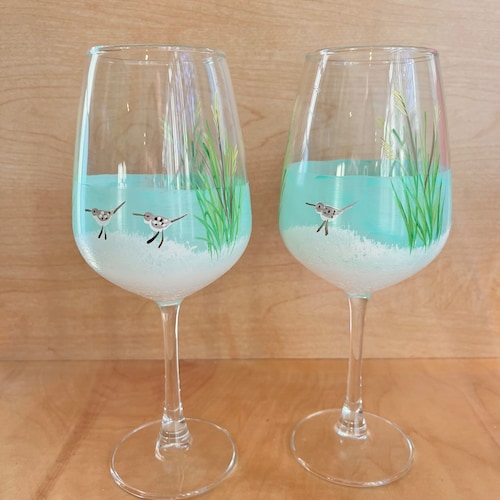 Beach Wedding Wine Glasses Bridesmaid Gift Summer Wedding Etsy