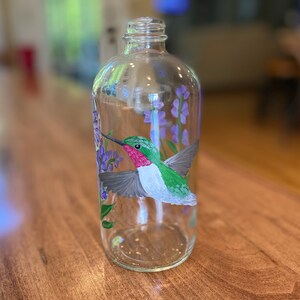 Hand painted soap dispenser hummingbird, handpainted soap dispenser, bathroom soap, dish soap bottle, bird lovers gift, housewarming image 4