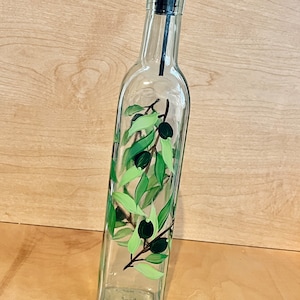 Hand Painted Oil and Vinegar Bottle Olives, Bottle for Olive Oil ...