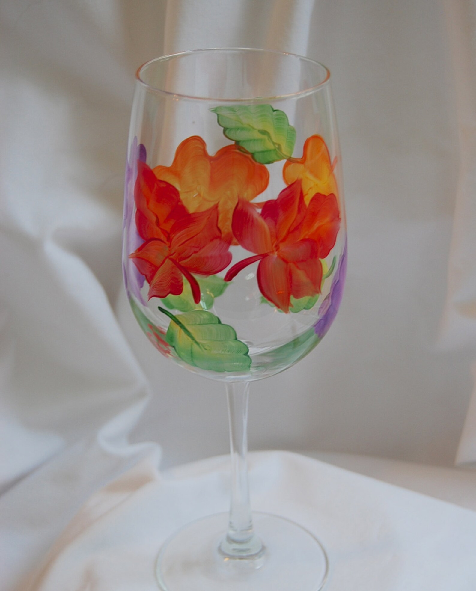 Hand Painted Wine Glasses Fall Wine Glass Fall Leaves Etsy