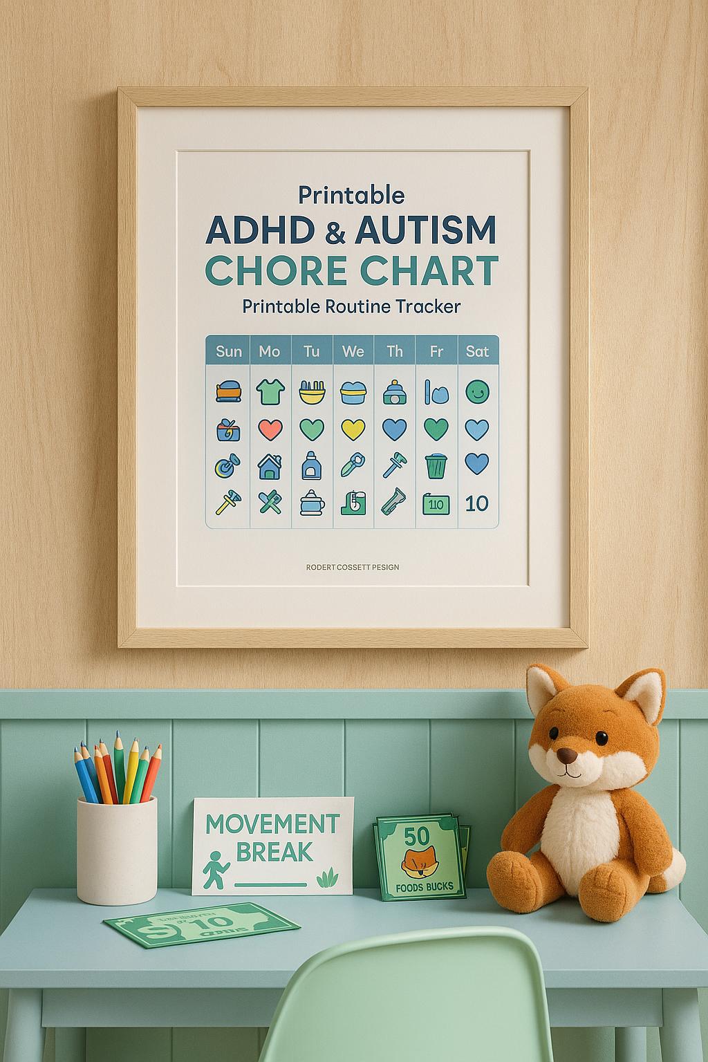 ADHD & Autism Chore Chart – Printable Visual Routine Tracker for Kids ...
