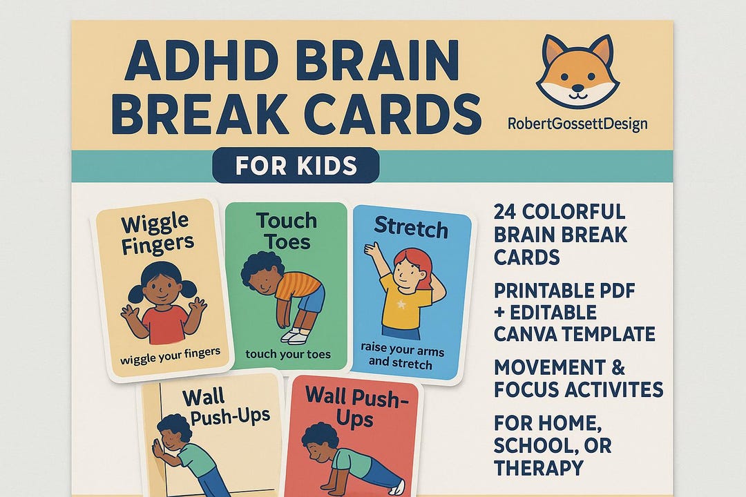 ADHD Brain Break Cards for Kids - Etsy