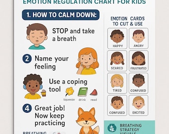No More Meltdowns - Tableau de régulation des émotions favorables au TDAH et aux autistes pour les enfants