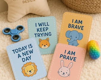 Cartes de motivation matinales TDAH pour enfants – Affirmations imprimables adaptées aux autistes