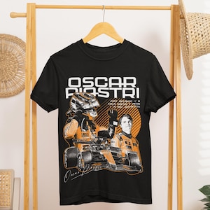 Oscar Piastri F1-T-shirt, McLaren Racing-shirt, lichtgewicht vintage Motorsport-shirt, Formule 1-fankleding