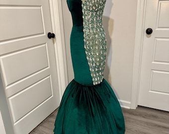 slim fit dress slacks Kerri Formal Velvet Mermaid Dress