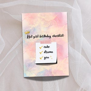 Carte d'anniversaire fille sexy - téléchargement numérique | Carte d'anniversaire amusante pour elle | Carte d'anniversaire imprimable impertinente | Téléchargement instantané
