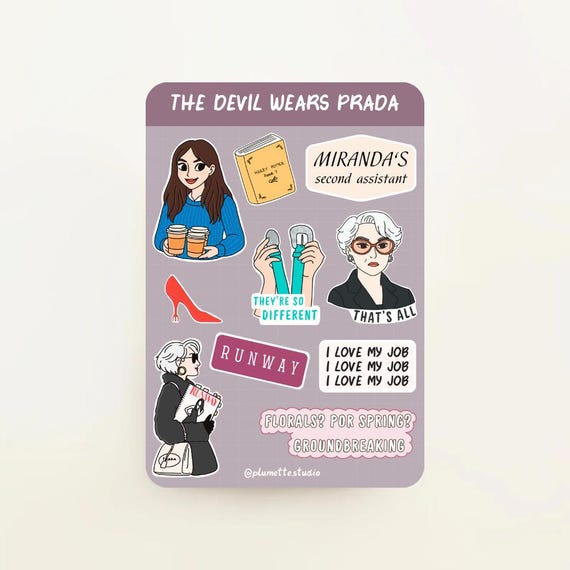 Pegatinas The Devil Wears Prada | Sticker sheet película | Stickers Miranda Priestly y moda