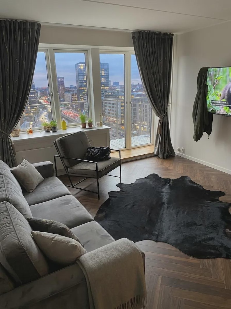 solid black area rug