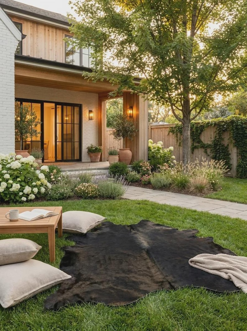 solid black area rug