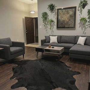 solid black area rug
