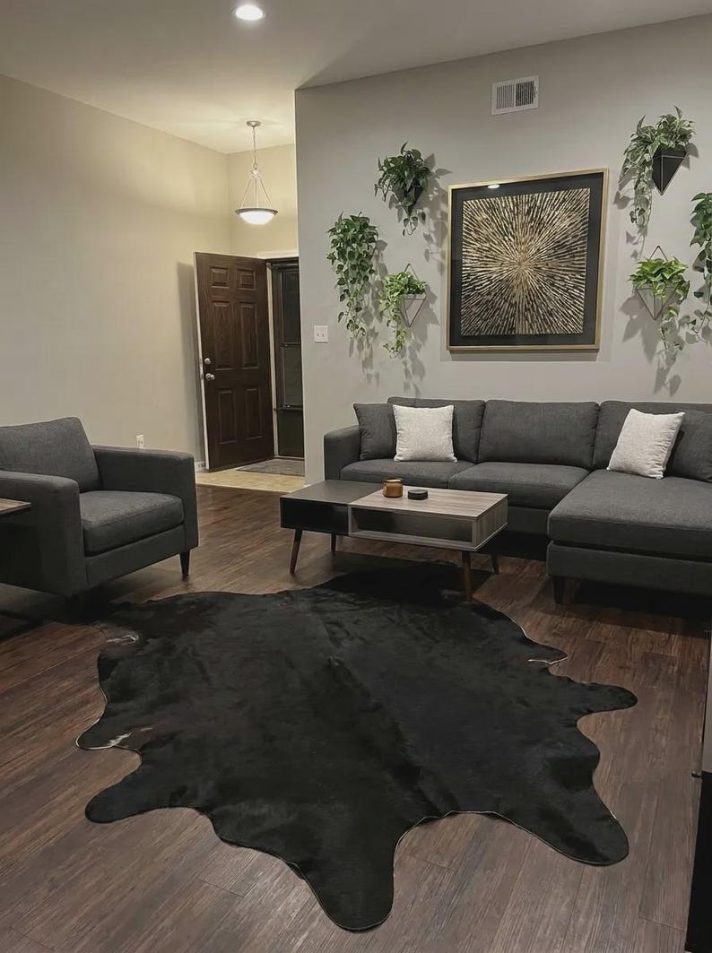 solid black area rug