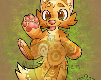 Sunshine Mossy Puppy Dog Furry/Fursona Adoptable