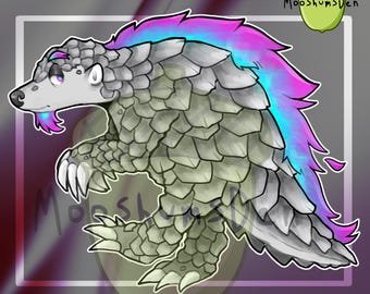 Indium Element Pangolin Furry/Fursona Adoptable