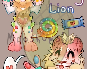 Candy Lion Furry/Fursona Adoptable