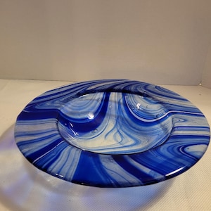 Cobalt blue Swirl Art Glass bowl