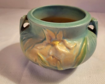 Cerámica de Roseville, jarrón irlandés con asas dobles