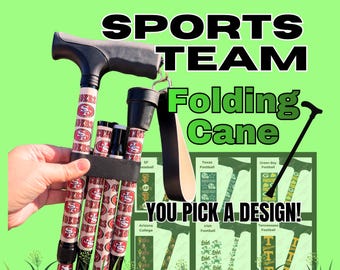 Folding Walking Cane with Sports Design, - Collapsible, Adjustable Walking Stick, Unique Walking Canes for Men