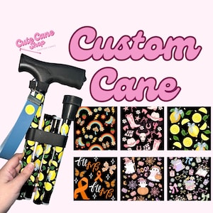 Custom Design Folding Walking Cane - Personalized Mobility Aid, Adjustable Height, Mobility Aid, Cute Cane, for Young Person