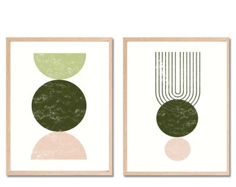 Set of Mid Century Modern Wall Art Print - 70s Wall Art - 70s Print - Abstract boho Poster - Neutral Wall Art - Retro Wall Art - 1970s Art