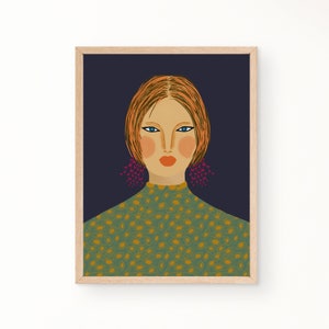 Radiant Femininity: Modern Colorful Female Wall Art Digital Print, Vibrant Lady Portrait Digital Print, Girl Print, Colorful Female Print