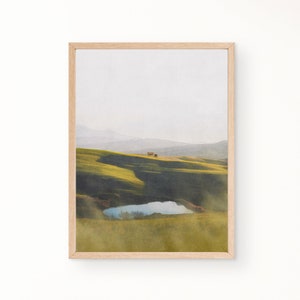 Vintage Landscape Art | Countryside Landscape Print | Rustic Country Print | Moody Wall Art | Living Room Painting | Printable Wall Art