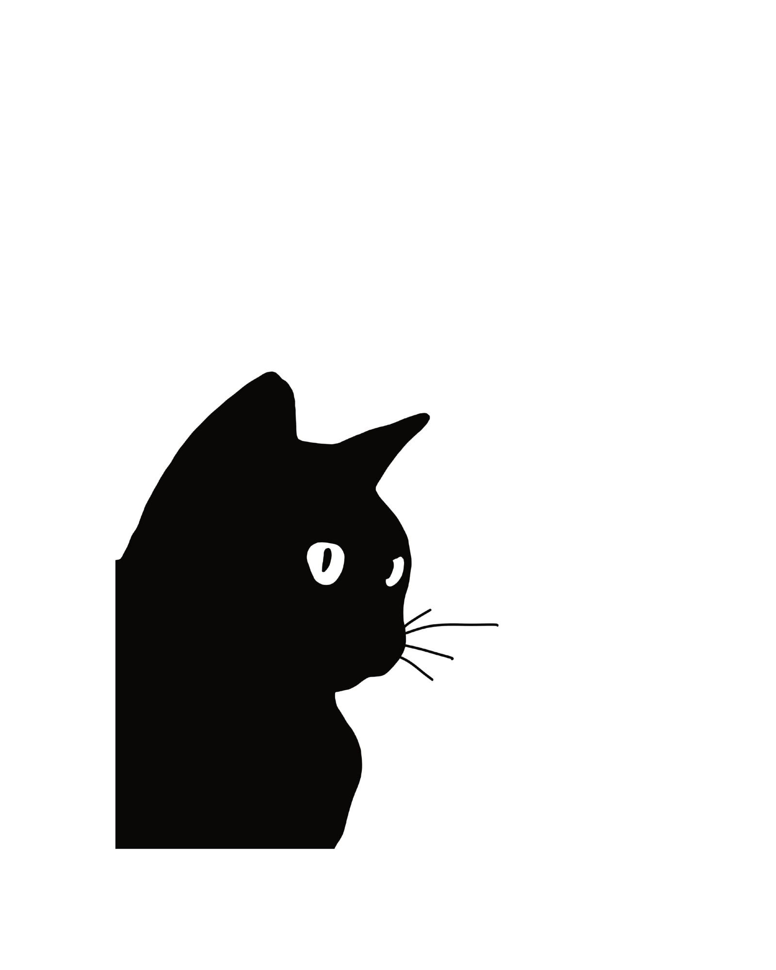 Black Cat Peeking Clipart for Cricut Cutting Machines, Peeking Cat ...