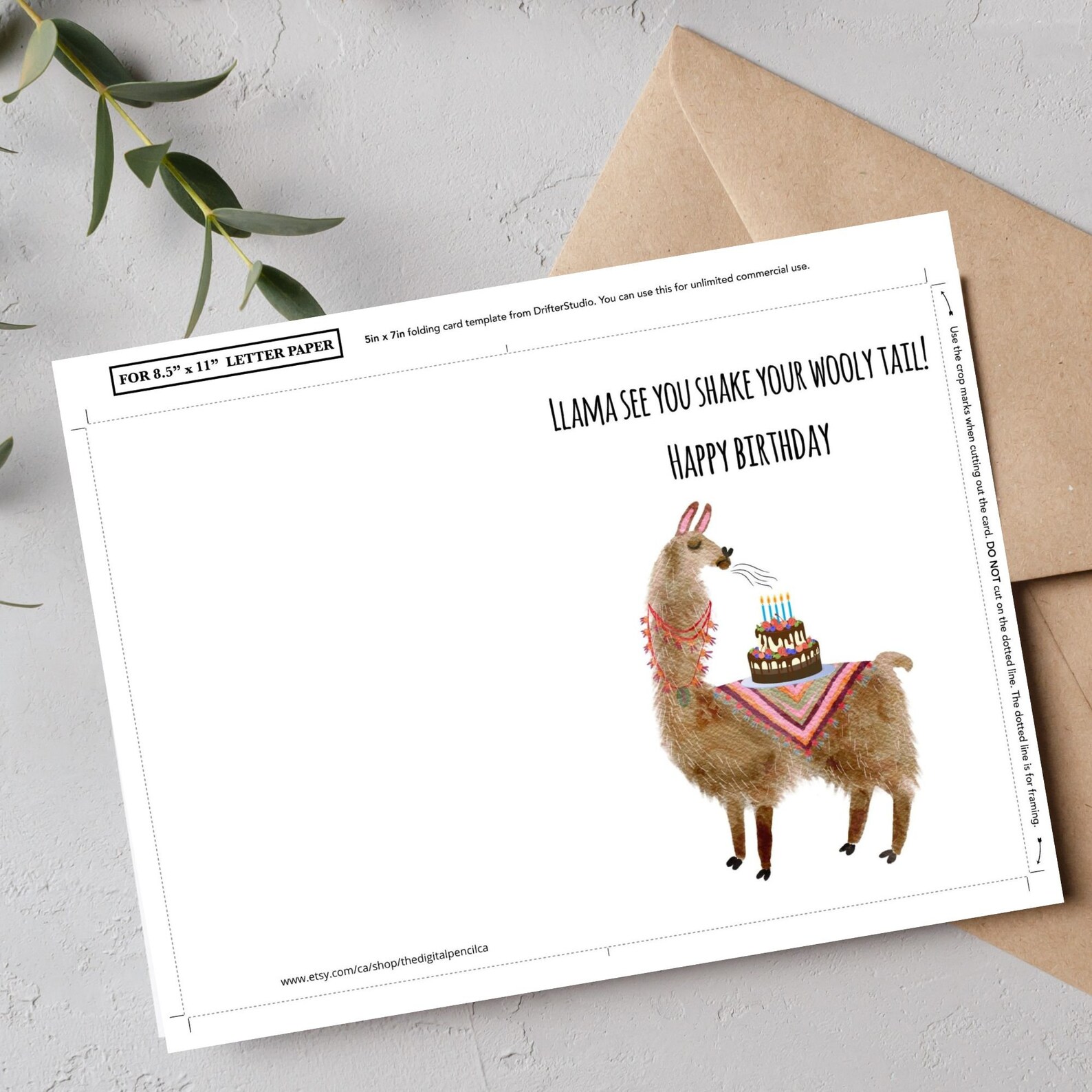 Printable Cute and Funny Alpaca Inspired Printable Birthday Card, Llama ...