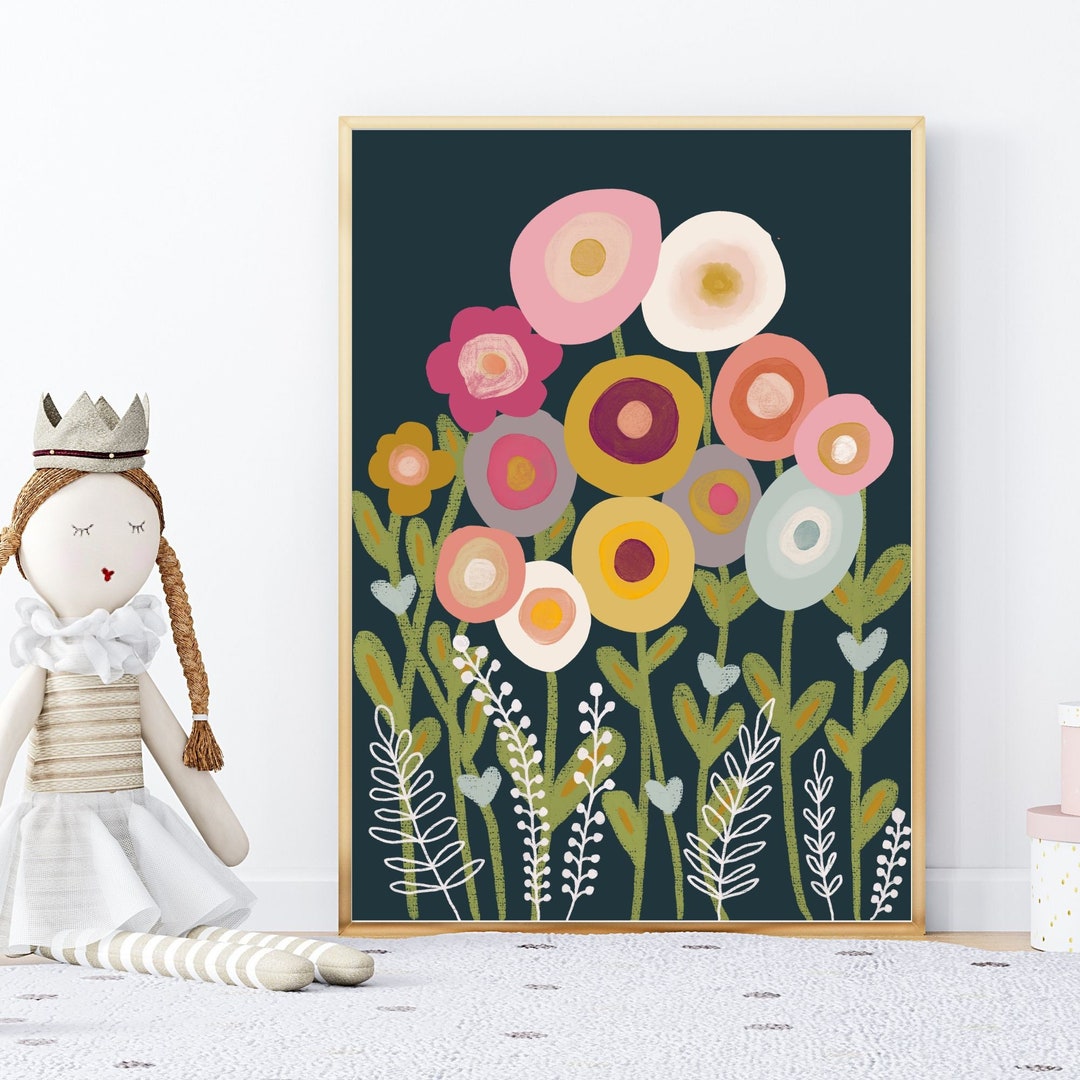 Floral Blooms Flower Garden Printable Wall Art, Botanical Plant Flowers ...