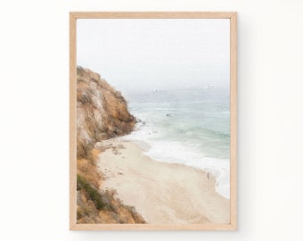 Beach Print, Coastal Wall Art, Modern Minimalist Poster, Boho Printable Wall Decor, Neutral Print, California Coast